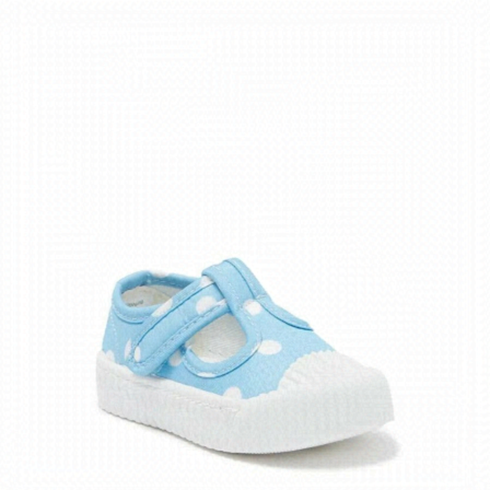 Harper Canyon BNWT girls blue t-strap sneaker shoes NEW white dots